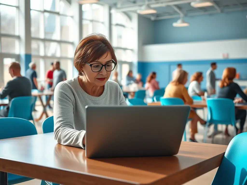 A parent researching figure skating resources and connecting with other parents, highlighting the importance of networking and accessing helpful information.